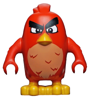 Display of LEGO The Angry Birds Movie Red, Annoyed, Left Eyebrow Raised