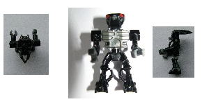 Display of LEGO Bionicle Bionicle Mini, Barraki Mantax (Pearl Dark Gray Torso)