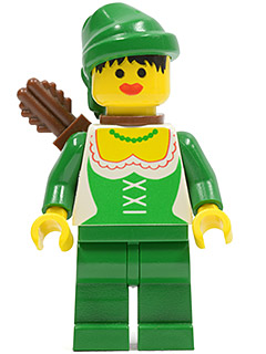 Display of LEGO Castle Forestwoman, Original with Quiver