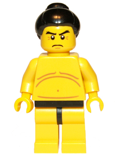 Display of LEGO Collectible Minifigures Sumo Wrestler