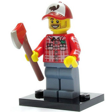 Display for LEGO Collectible Minifigures Lumberjack, Series 5 