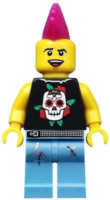 Display of LEGO Collectible Minifigures Punk Rocker