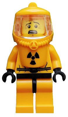 Display of LEGO Collectible Minifigures Hazmat Guy