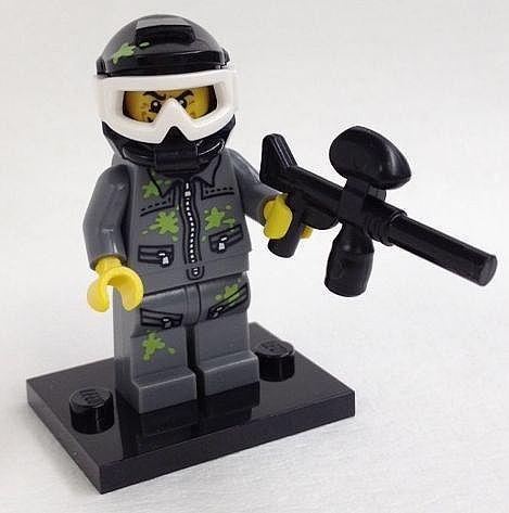 Display for LEGO Collectible Minifigures Paintball Player, Series 10 