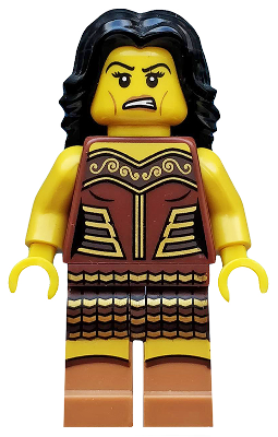 This LEGO minifigure is called, Warrior Woman, Series 10 (Minifigure Only without Stand and Accessories) . It's minifig ID is col148.