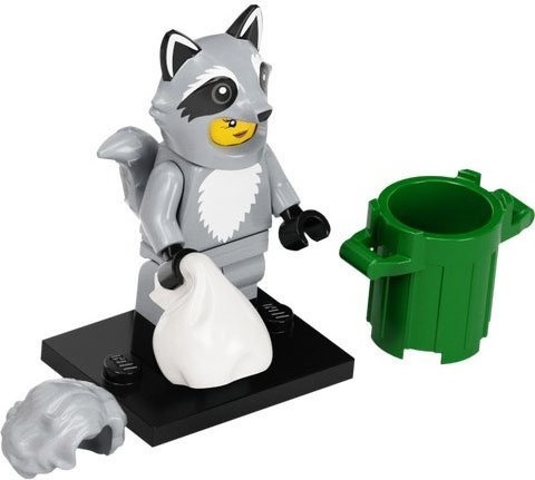 Box art for LEGO Collectible Minifigures Raccoon Costume Fan, Series 22 