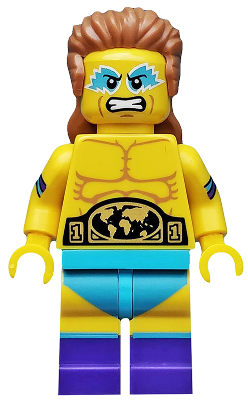 Display of LEGO Collectible Minifigures Wrestling Champion