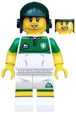 Display of LEGO Collectible Minifigures Rugby Player