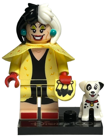 Box art for LEGO Collectible Minifigures Cruella de Vil & Dalmatian Puppy, Disney 100 