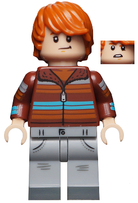 Display of LEGO Collectible Minifigures Ron Weasley, Harry Potter