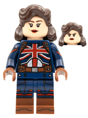 This LEGO minifigure is called, Captain Carter, Marvel Studios (Minifigure Only without Stand and Accessories) *Includes shield. It's minifig ID is colmar10.