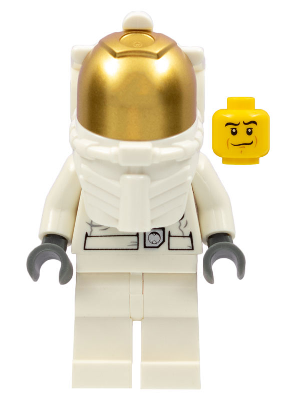 Display of LEGO City Astronaut, White Legs, Underwater Helmet, Visor