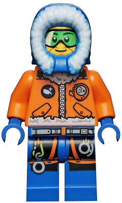 This LEGO minifigure is called, Arctic Explorer, Male with Green Goggles . It's minifig ID is cty0493.