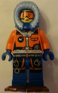 This LEGO minifigure is called, Arctic Explorer, Female with Snowshoes . It's minifig ID is cty0554.