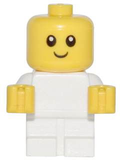 Display of LEGO City Baby, White Body with Yellow Hands