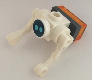 Display of LEGO City City Space Robot, Drone, Medium Azure Eyes