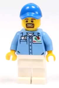 Display of LEGO City Gas Station Worker