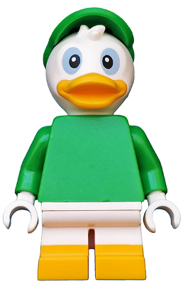 Display of LEGO Collectible Minifigures Louie Duck, Disney