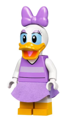 Display of LEGO Disney Daisy Duck, Medium Lavender Top and Skirt