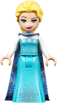 Display of LEGO Disney Elsa, Medium Blue Long Narrow Cape, White Sleeves