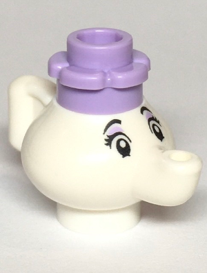 Display of LEGO Disney Mrs. Potts, Lavender Flower