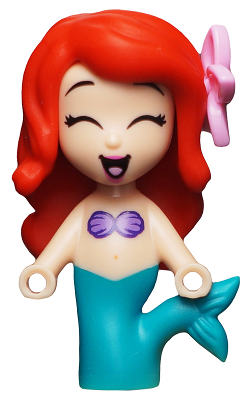 Display of LEGO Disney Ariel, Mermaid, Micro Doll, Bright Pink Flower