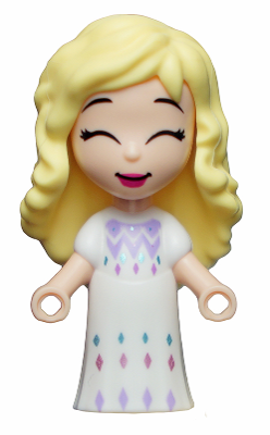 Display of LEGO Disney Elsa with White Dress, Micro Doll