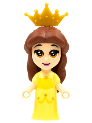 This LEGO minifigure is called, Belle, Micro Doll, Pearl Gold Tiara . It's minifig ID is dp122.