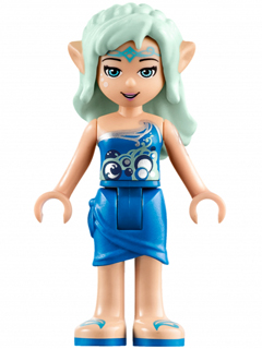Display of LEGO Elves Naida Riverheart, Blue Skirt