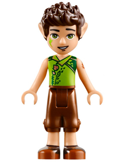 Display of LEGO Elves Farran Leafshade, Reddish Brown Trousers