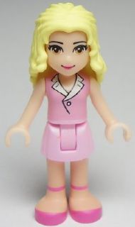 Display of LEGO Friends Friends Marie, Bright Pink Skirt, Bright Pink Sleeveless Blouse Top