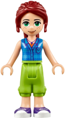 Display of LEGO Friends Friends Mia, Lime Cropped Trousers, Blue Top