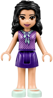 Display of LEGO Friends Friends Emma, Dark Purple Skirt, Medium Lavender Top, Light Aqua Shoes