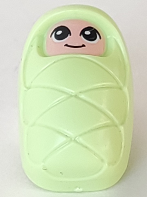This LEGO minifigure is called, Baby / Infant, with Stud Holder on Back with Smiling Face and Large Eyes Pattern (Baby Ola) (6193930) . It's minifig ID is frnd279.