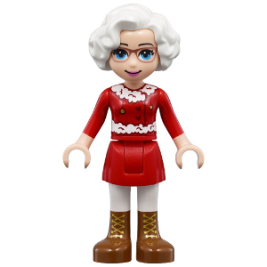 This LEGO minifigure is called, Friends Mrs. Claus . It's minifig ID is frnd401.