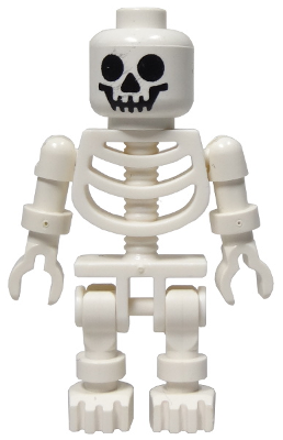 This LEGO minifigure is called, Skeleton with Standard Skull . It's minifig ID is gen001.
