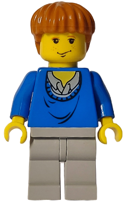 Display of LEGO Harry Potter Ron Weasley, Blue Sweater