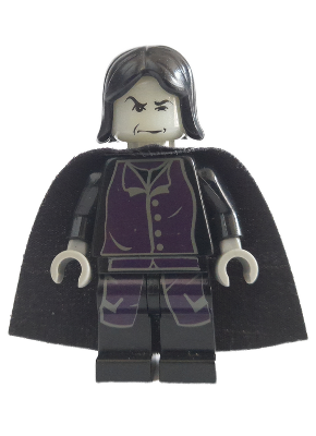 Display of LEGO Harry Potter Professor Severus Snape, Glow in the Dark Head