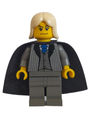 Display of LEGO Harry Potter Lucius Malfoy, Dark Gray Suit Torso, Dark Gray Legs