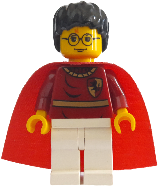Display of LEGO Harry Potter Harry Potter, Dark Red Quidditch Uniform