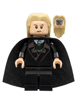 This LEGO minifigure is called, Lucius Malfoy, Light Nougat . It's minifig ID is hp104.