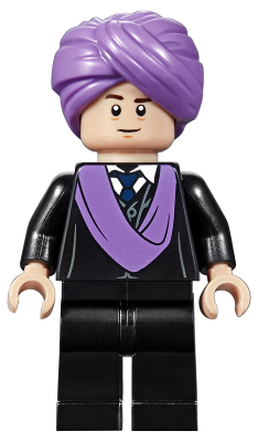 This LEGO minifigure is called, Professor Quirinus Quirrell, Medium Lavender Turban and Scarf . It's minifig ID is hp146.