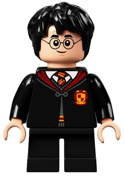 Display of LEGO Harry Potter Harry Potter, Gryffindor Robe, Sweater, Shirt and Tie, Black Short Legs
