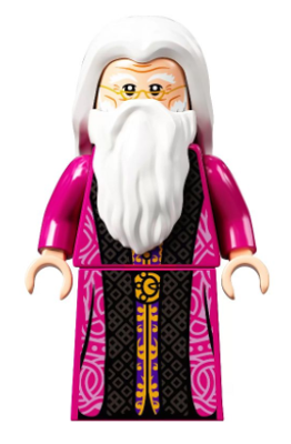 Display of LEGO Harry Potter Albus Dumbledore, Magenta Robe