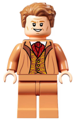 This LEGO minifigure is called, Professor Gilderoy Lockhart, Nougat Torso and Legs . It's minifig ID is hp309.