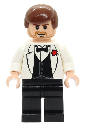 This LEGO minifigure is called, Indiana Jones, White Tuxedo Jacket . It's minifig ID is iaj024.