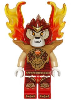 This LEGO minifigure is called, Laval, Armor Breastplate, Flame Wings . It's minifig ID is loc155.