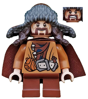 This LEGO minifigure is called, Bofur the Dwarf *with pickaxe. It's minifig ID is lor052.