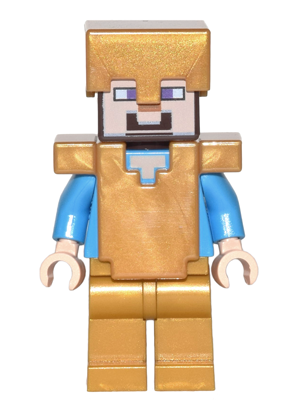 This LEGO minifigure is called, Steve, Pearl Gold Legs, Helmet, and Armor . It's minifig ID is min031.