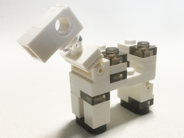 Display of LEGO part no. minehorse03 Minecraft Horse Skeletal / Skeleton (Thin Neck Bracket), Brick Built  which is a n/a Minecraft Horse Skeletal / Skeleton (Thin Neck Bracket), Brick Built 